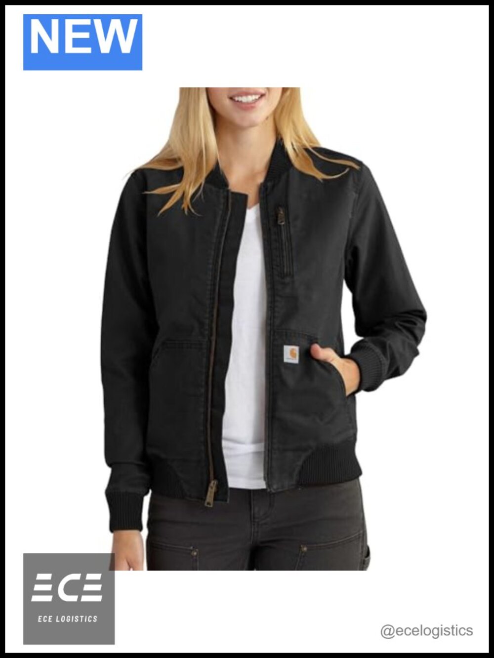 Carhartt Crawford Bomber Jacket Cotton Spandex Canvas Relaxed Fit Casual